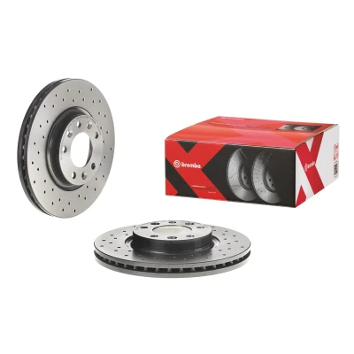 Abbildung von BREMBO XTRA LINE 09.8303.1X Bremsscheibe 283 26 5 gelocht/innenbel. beschichtet mit Schrauben PEUGEOT: 508 I SW, 407 Limousine