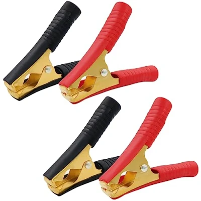 Abbildung von HuaLiSiJi Krokodilklemmen Autobatterie 100A Batterie Klemme Auto Reinkupfer Autobatterie, für Fahrzeug Ladekabel (100A 4PCS)