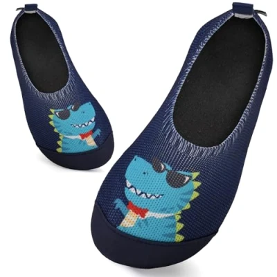 Abbildung von Kinder Badeschuhe Schwimmschuhe Wasserschuhe Mädchen Baby Strandschuhe Aquaschuhe Schnell Trocknend für Beach Pool(Sonnenbrille Dinosaurier30/31)