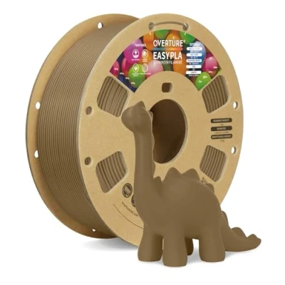 Abbildung von OVERTURE Easy PLA 1.75 mm 3D Druckerfilament, 1kg (2.2 lbs), Verstärkt Zähigkeit PLA, Maßgenauigkeit +/ 0,02 (Easy Karamell)