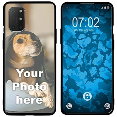 Abbildung von PhoneNatic Case kompatibel mit OnePlus 8T Personalisierte Handyhülle schwarz zum selbst gestalten eigenem Foto