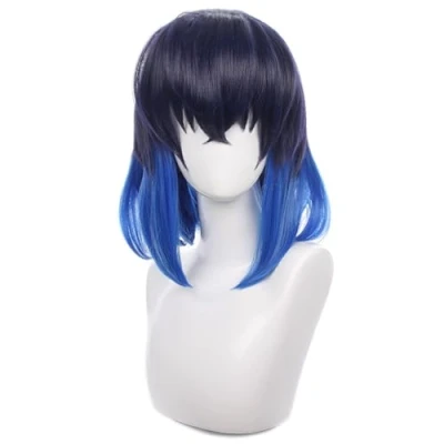 Abbildung von HIROAKIYA Inosuke Hashibira Wig, Demon Slayer Kimetsu no Yaiba Cosplay Wig with Cap