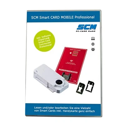 Abbildung von SCM Smart Card Mobile Professional Kartenleser und Software zum lesen der SIM Karte Handy/SIM Leser inkl. Adpater Mini Micro Nano
