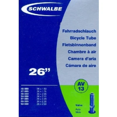 Abbildung von SCHWALBE Fahrradschlauch AV13 mit Autoventil 26&quot; 50 559 mm (26 x 1,90 Zoll) auch für MTB&#039;s + Leichtmofas