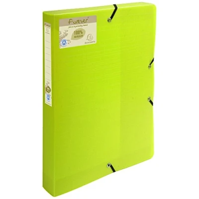 Abbildung von Exacompta 553573E Premium Sammelbox Forever 40mm mit Gummizug aus Recycling Kunststoff Rückenschild für DIN A4 Archivbox Heftbox Dokumentenbox Zeichenbox Sammelmappe grün
