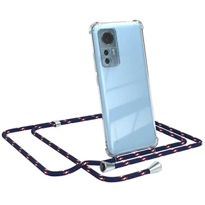 Abbildung von EAZY CASE Handykette kompatibel mit Xiaomi 12 / 12X Handyhülle Umhängeband, Handykordel Schutzhülle, Silikonhülle, Hülle Band, Stylische Kette für Smartphone, Navy Camouflage