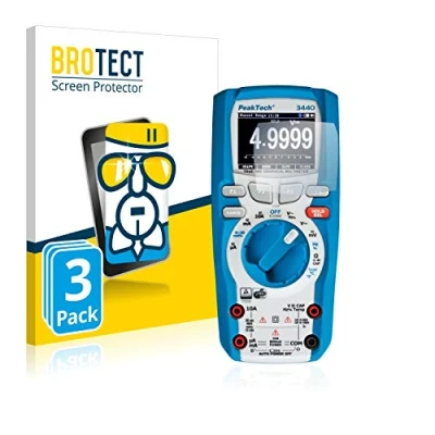 Abbildung von BROTECT Schutzglas für PeakTech 3440 (3 Stück) Schutzfolie Panzer Folie Glas [Extrem Kratzfest 9H, Anti Fingerprint, Ultra Transparent]