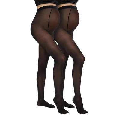 Abbildung von Mamalicious Mlsabine 2 PACK Strumpfhose, Damen, Größe: L/XL, Black