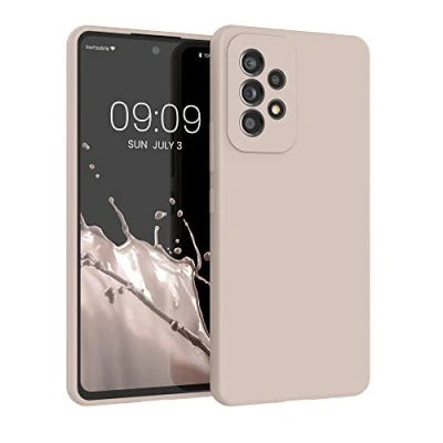 Abbildung von kwmobile Hülle kompatibel mit Samsung Galaxy A53 5G Silikon Handy Case Handyhülle weiche Oberfläche kabelloses Laden Coconut Swirl