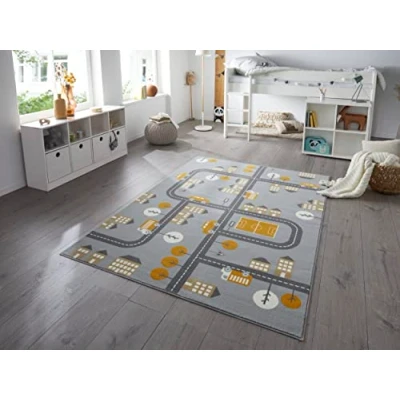 Abbildung von HANSE Home Teppich &quot;Town&quot;, rechteckig, Kurzflor, Kinderteppich, Spielteppich, Straßen Design, Kinderzimmer