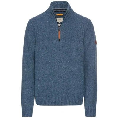Abbildung von camel active Troyer Strickpullover, Herren, Größe: Medium, Denim blue