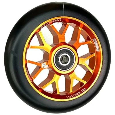 Abbildung von Fantic26 Spy7 Stunt Scooter Rolle I Trick Tret Kinder Roller Wheel 110mm ABEC 11 Schnell Leise Freestyle (Orange/Pu Schwarz)