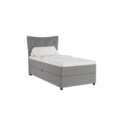 Abbildung von PANDA MÖBEL Nevada Boxspringbett 100 x 200 cm Doppelbett mit hochwertiger Bonell Matratze und Topper, Polsterbett Bettkasten, Schlafzimmer, Bequem, Modern, Stilvoll