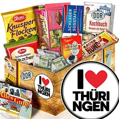 Abbildung von I Love Thüringen + Geschenk Ostpaket DDR Schokolade