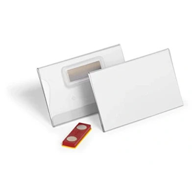 Abbildung von Durable Namensschild 54x90 mm mit Magnet verdrehsicher, Packung à 25 Stück, transparent, 824419