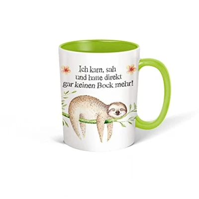Abbildung von Trötsch Tasse Kein Bock Keramiktasse Faultier: Kaffeetasse Teetasse Geschenkidee GeschenkTrötsch ... Geschenk
