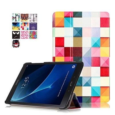 Abbildung von Skytar Hülle für Samsung Galaxy Tab A 10.1 2016,Pu Leder mit Standfunktion Schutzhülle A6 Zoll SM T580 T585, Bunte Würfel