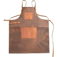 Abbildung von Petromax Grillschürze Lederschürze aus Büffelleder mit gekreuztem Rückenband, (mit Brust und Bauchtasche, 100% Büffel Leder), nachhaltig, strapazierfähig