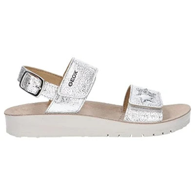 Abbildung von Geox Costarei Riemensandalette für Kinder, Größe: 37, Silver Schuhe