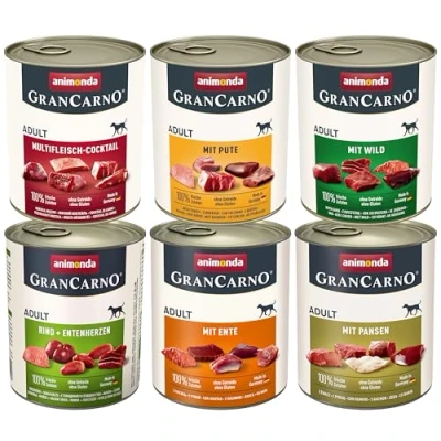 Abbildung von GranCarno Hunde Nassfutter Kräftige Variation II (6 x 800 g), Hundefutter nass ohne Getreide und Zucker von animonda, für ausgewachsene Hunde, mit frischen fleischlichen Zutaten