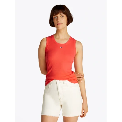 Abbildung von Tommy Jeans Tanktop TJW ESSENTIAL RIB TANK EXT mit Logostickerei