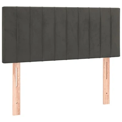 Abbildung von vidaXL Kopfteil, Bettkopfteil mit Holzbeinen, Höhenverstellbar Polsterkopfteil für Bett, Betthaupt Bettzubehör Schlafzimmer, Dunkelgrau 100x5x78/88cm Samt
