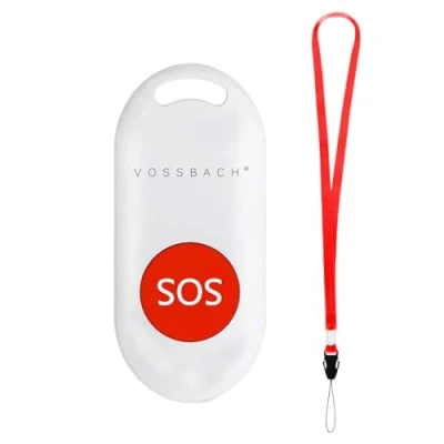 Abbildung von VOSSBACH Mobiler Senioren Notrufknopf SOS Knopf Notfallknopf Alarmanlage (Erweiterung inkl. Batterie)
