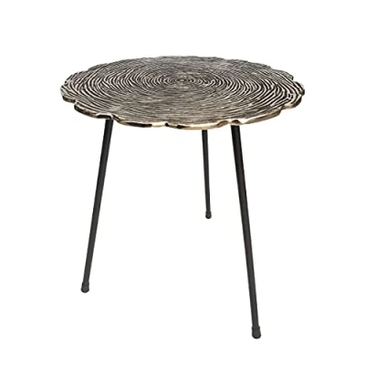 Abbildung von kreatives Wohnen Beistelltisch Metall Dekotisch Hilton ø 35 x H 46 cm rund Aluminium mit Struktur Silber od. Gold, Extra breit