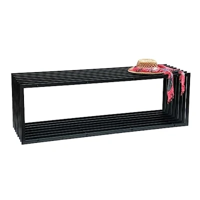 Abbildung von DanDiBo Gartenbank Metall Schwarz Wetterfest Massiv 150 cm Sitzbank Modern 96430 Parkbank Eisen Lamellenbank