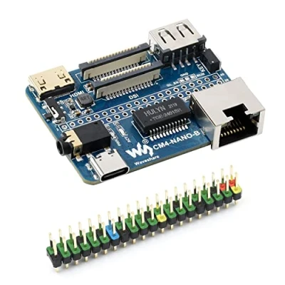 Abbildung von Waveshare Nano Base Board (B) for Raspberry Pi Compute Module 4 Same Size as CM4 Standard Socket 40PIN GPIO Gigabit Ethernet USB2.0 DSI CSI 3.5mm Audio Jack
