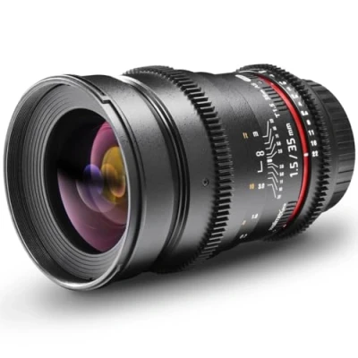 Abbildung von Walimex Pro VDSLR 35mm 1:1,5 Foto und Videoobjektiv für Nikon F Objektivbajonett schwarz (manueller Fokus, Vollformat Sensor gerechnet, IF, Filterdurchmesser 77mm, stufenlose Blendeneinstellung)