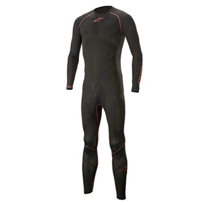 Abbildung von Alpinestars Ride Tech Lite 1 teiliger Unteranzug, Motorrad Unterwäsche für Herren und Damen, Funktionsunterwäsche, Atmungsaktiv, Strapazierfähig, Schwarz/Rot, XL XXL
