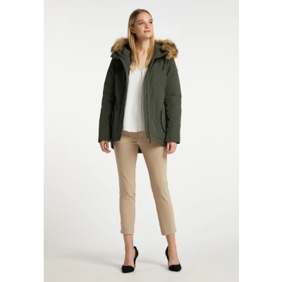 Abbildung von DREIMASTER Klassik Women&#039;s Winter Anorak S / Dunkles Olivgrün 83% Polyester 17% Baumwolle