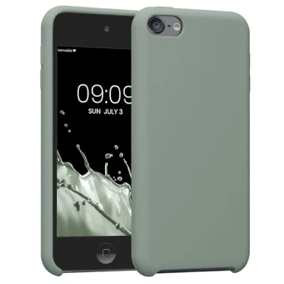 Abbildung von kwmobile Schutzhülle kompatibel mit Apple iPod Touch 6G / 7G (6. und 7.Generation) Hülle Silikon gummiert Cover Case in Rainwashed Grün