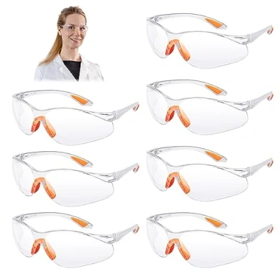 Abbildung von Kigniote Schutzbrille Arbeitsschutzbrille,8 Stück Schutzbrillen Transparent Labor Sicherheitsbrille für Arbeit Staubdicht Schießsport Kinder Herren Damen