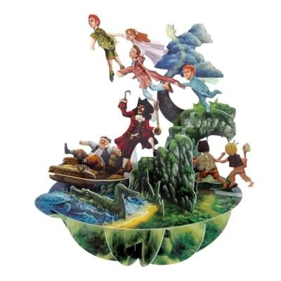 Abbildung von Santoro Pirouette, 3D Pop Up Grußkarte Peter Pan für Kinder, ihn, sie, Geburtstag (grün)