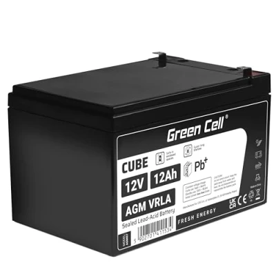 Abbildung von Green Cell® AGM 12V 12Ah Akku Vlies Batterie VRLA Blei Bleiakku Ersatzakku Akkubatterie Versorgungsbatterie Zyklenfest Wartungsfrei UPS USV Notstrom Rasenmäher Rollstuhl Kinderauto