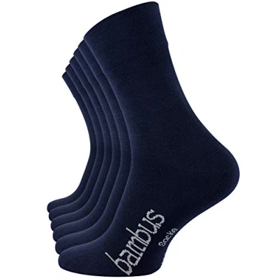 Abbildung von Vincent Creation 6 Paar Bambus Socken, Unisex Bambussocken für Damen und Herren (43 46, Marine)