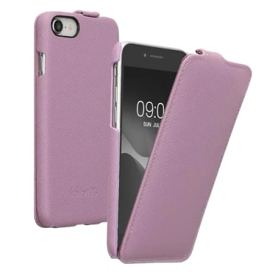 Abbildung von kalibri Flip Hülle Ultra Slim kompatibel mit Apple iPhone SE (2022) / (2020) 8 7 Leder Case Schutzhülle Tasche in Mauve