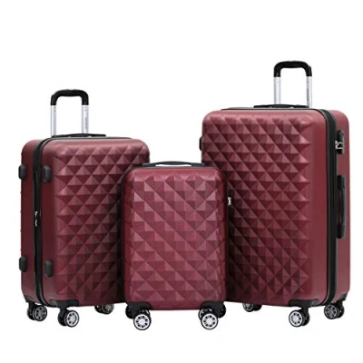 Abbildung von BEIBYE Zwillingsrollen 2066 Hartschale Trolley Koffer Reisekoffer Gepäck M L XL Set (Weinrot, Set)