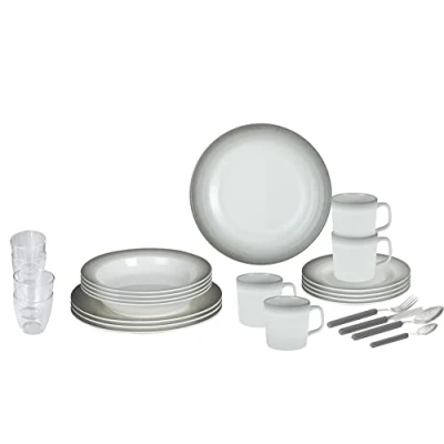 Abbildung von Brunner 0830154N.C5S Set Teller, Gläser, Besteck und Tassen aus Melamin, 36 Stück, All Inclusive Astralys