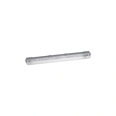 Abbildung von OSRAM LED Feuchtraumleuchte, 1x7W, neutralweiß 4000K, 700lm, IP65, staub und spritzwassergeschützt, für Keller Garagen, Grau