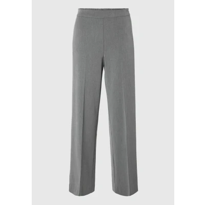 Abbildung von Selected Femme WIDE FIT Stoffhose, Damen, Größe: 34, Medium grey melange