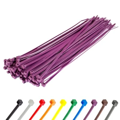 Abbildung von Gocableties Kabelbinder 100 Stück Lila, 300 mm x 4,8 mit 22,2 kg Zugfestigkeit, UV Beständig Set