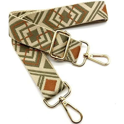 Abbildung von Verstellbarer Schultergurt für Taschen Khaki Grün, Taschengurte zum Wechseln, Taschengurt Breit mit Karabiner Gold, 80 130 cm Tragegurt Tasche Damen Schulterriemen, Moderne Handtasche, 3.8cm, 16