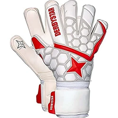 Abbildung von Derbystar APS White Red Star II Torwarthandschuhe Unisex, Weiss rot Silber, 11