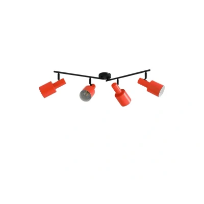 Abbildung von Lindby Deckenstrahler Ovelia, orange/schwarz, 4 flg., Eisen