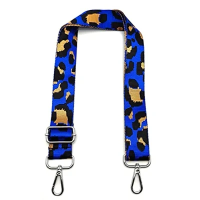 Abbildung von Taschengurte zum Wechseln, Taschengurt Blauer Leopard, Verstellbarer Schultergurt für Tasche mit Karabiner Silber, Schulterriemen 3.8cm Umhängegurt Taschen Damen DIY Taschen, #4