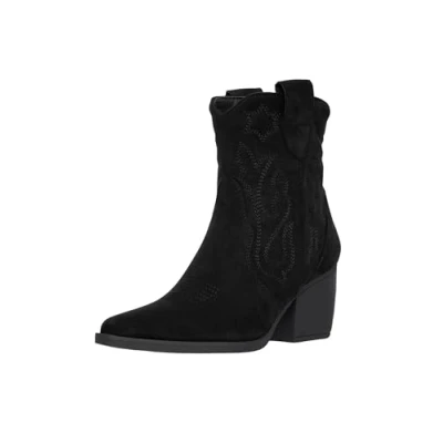 Abbildung von Elara Damen Stiefeletten Cowboy Boots Chunkyrayan DE326S Black Suede 38