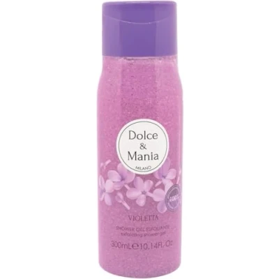 Abbildung von Dolce &amp; Mania Violetta Shower Gel Scrub, 300 ml Duschgel mit Veilchenduft, feuchtigkeitsspendend und entfernt abgestorbene Zellen, weiche duftende Haut